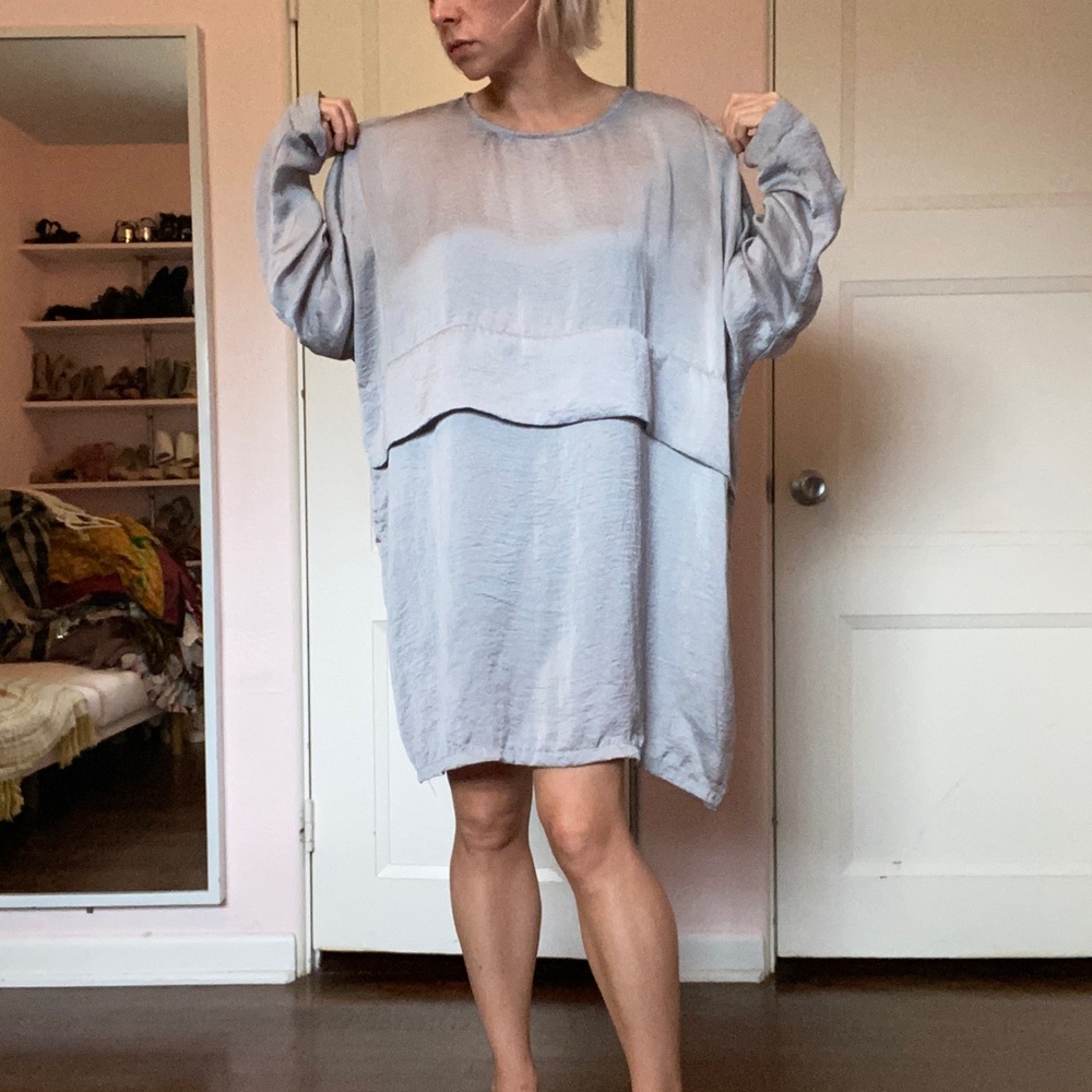Missguided mini oversized tent silk dress